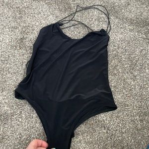 PLT open back bodysuit -black